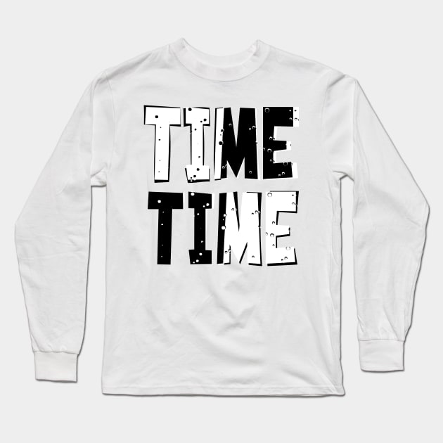 Black White Time Long Sleeve T-Shirt by stefy